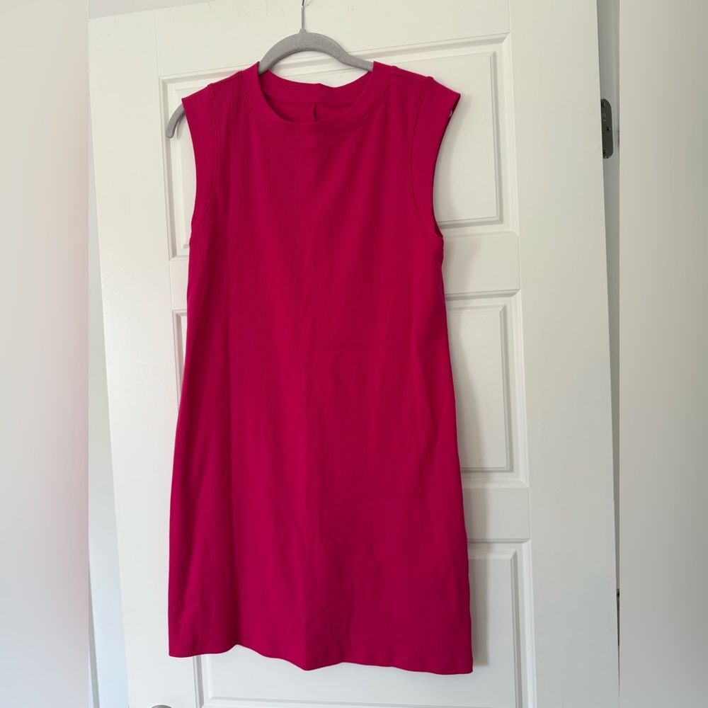 A New Day Vibrant Pink Sleeveless Tshirt Ribbed Dress
